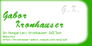 gabor kronhauser business card